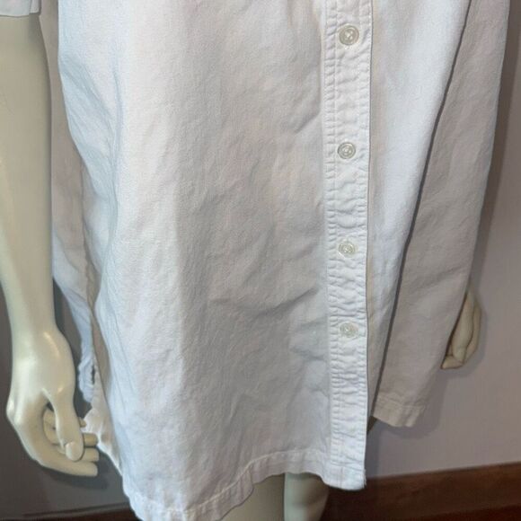 Vintage Bobbie Brooks White Embroidered Denim Button Down Shirt Jean Collar Flow - Picture 4 of 8